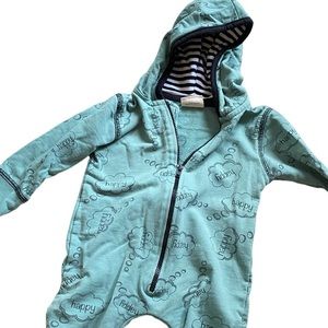 Turtledove London | 0-6m Teal Zip Romper